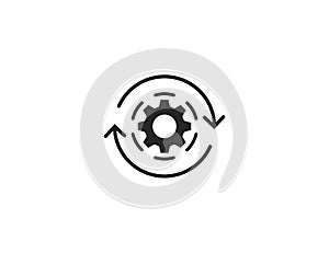 Workflow, automation processing icon. Vector illustration. Flat design