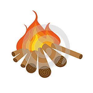 Vector illustration of a flat fire style. Icon for the Internet.