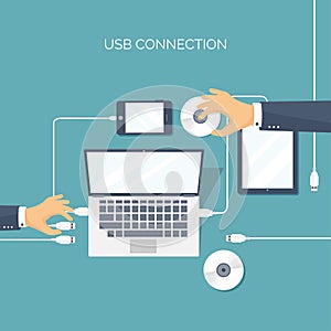 Vector illustration. Flat header. Teamwork. Smart solutions. Programming coding and web design.