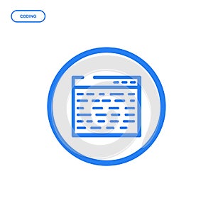 Vector illustration of flat Line icon. Graphic design concept of web coding.