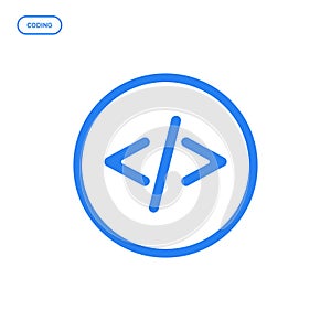 Vector illustration of flat Line icon. Graphic design concept of web coding.