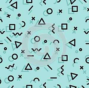 Geometric memphis style sameless pattern
