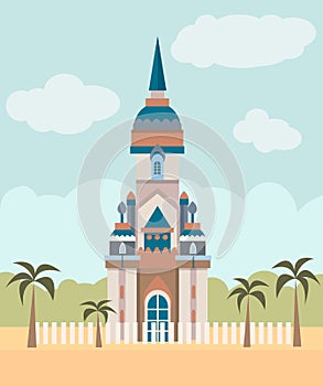 Vector illustration of a flat palace