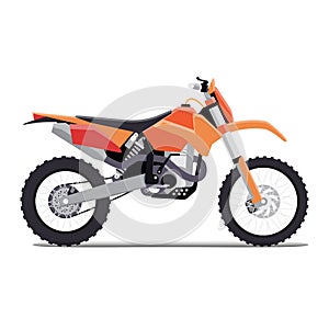 Vector illustration of a flat sports enduro bike