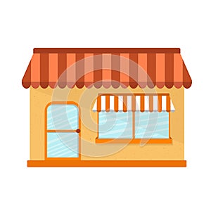 Vector illustration with flat store building