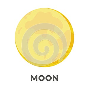 Vector illustration. Flat style moon. Night space astronomy and nature moon icon.