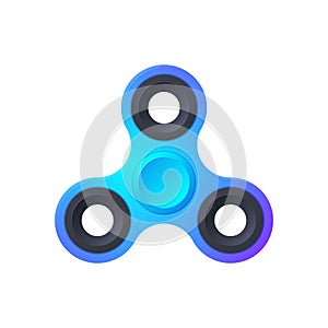 Blue fidget spinner with black elements