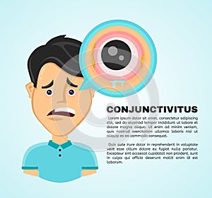 Vector illustration flat suffering young man