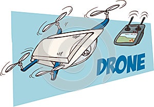 Vector illustration of a Flying drones