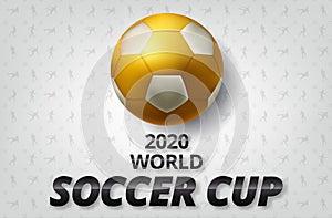 vector illustration of a football cup 2020. design of a stylish background for the soccer championship. vector realistic 3d ball