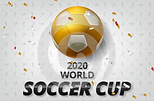 vector illustration of a football cup 2020. design of a stylish background for the soccer championship. vector realistic 3d ball