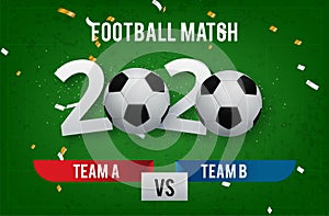 vector illustration of a football cup 2020. design of a stylish background for the soccer championship. vector realistic 3d ball