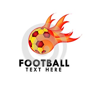 Vector illustration for football design with fire