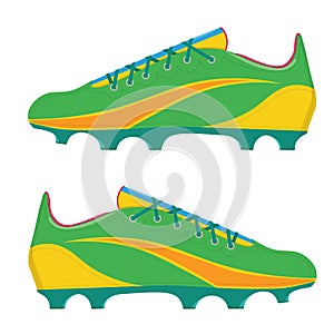 Vector illustration a football soccer boots isolated on a white background