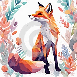 vector illustration of a fox in the forest vector illustration of a fox in the forestfox in the forest. fox in the forest