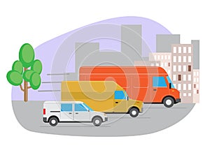 vector illustration of freight transportation