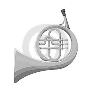 Vector illustration of French and horn sign. Web element of French and music vector icon for stock.