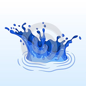 Vector illustration of fresh clear water splash. Suitable for design elements from cartoon water.