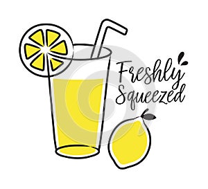 Fresco impreso limonada a limón 