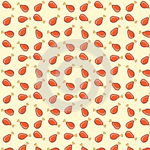 Vector illustration fried chicken legs seamless pattern