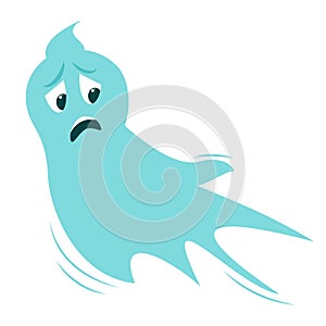 Vector illustration of a frightened ghost