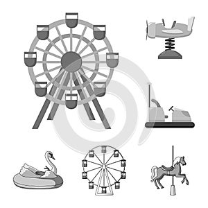 Vector illustration of fun and horse icon. Collection of fun and circus stock symbol for web.