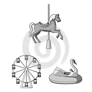 Vector illustration of fun and horse icon. Collection of fun and circus vector icon for stock.