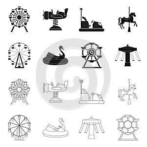 Vector illustration of fun and horse  icon. Set of fun and circus stock symbol for web.