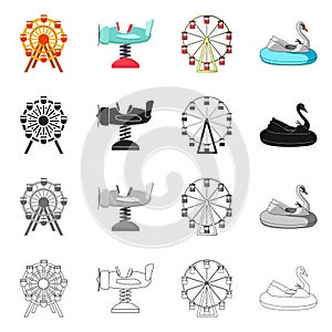 Vector illustration of fun and horse  icon. Set of fun and circus stock symbol for web.