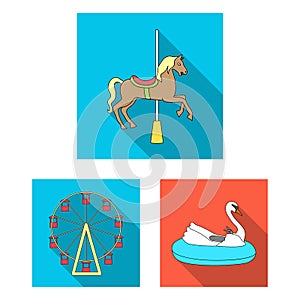 Vector illustration of fun and horse logo. Collection of fun and circus vector icon for stock.