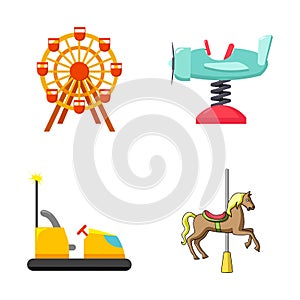 Vector illustration of fun and horse logo. Set of fun and circus stock symbol for web.