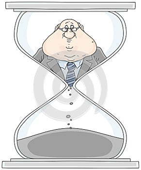 Clerk in a hourglass