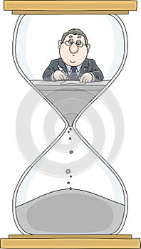 Clerk in a hourglass