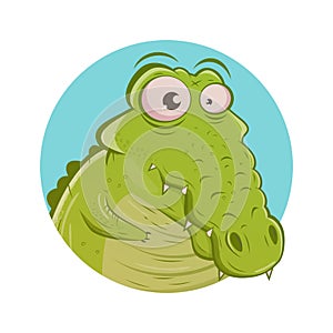 Vector illustration of a funny cartoon crocodile