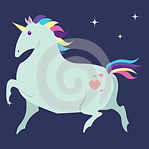 Vector illustration of Funny podgy unicorn.