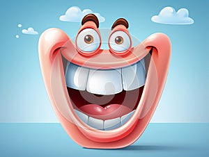 vector illustration of funny teeth cartoon character
