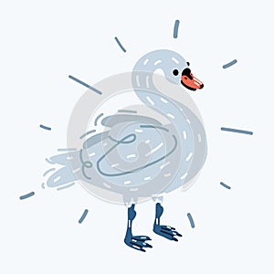 Vector illustration of funyy swan