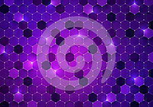 Vector Illustration Futuristic Cyber Hexagon Background.