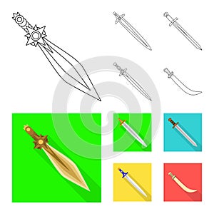 Vector illustration of game and armor logo. Set of game and blade vector icon for stock.