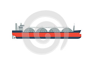 Vector illustration gas tanker, flat design.