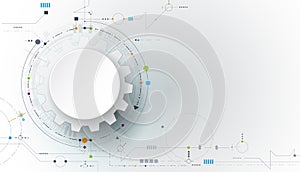 Vector illustration gear, wheel and circuit board