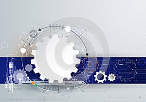 Vector illustration gear wheel and circuit board