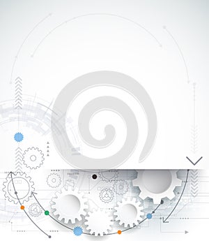 Vector illustration gear wheel and circuit board