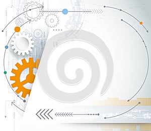 Vector illustration gear wheel and circuit board