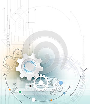 Vector illustration gear wheel and circuit board