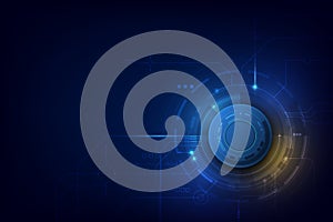 Vector illustration gear wheel and circuit board, Hi-tech digital technology and engineering, digital telecom technology concept.