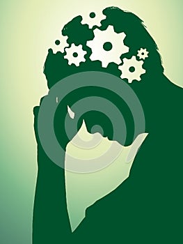 Vector illustration with gears in brain