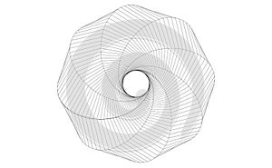 Vector illustration of geometric math shape with wireframe mesh