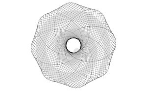 Vector illustration of geometric math shape with wireframe mesh