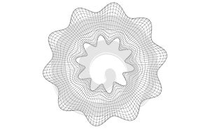 Vector illustration of geometric math shape with wireframe mesh